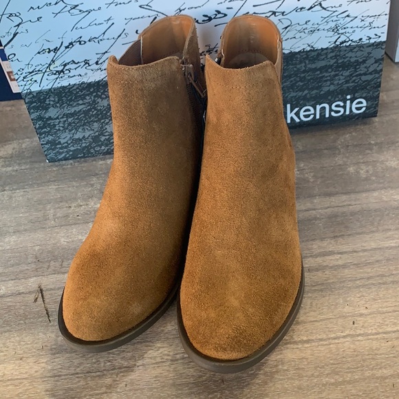 NWT Kensie Gazelle Leather Bootie Flex Foam Zip Brown - Picture 3 of 7